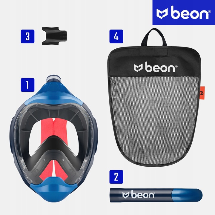 MASKA DO NURKOWANIA SNORKELINGU PEŁNOTWARZOWA NA CAŁĄ TWARZ DO WODY L/XL