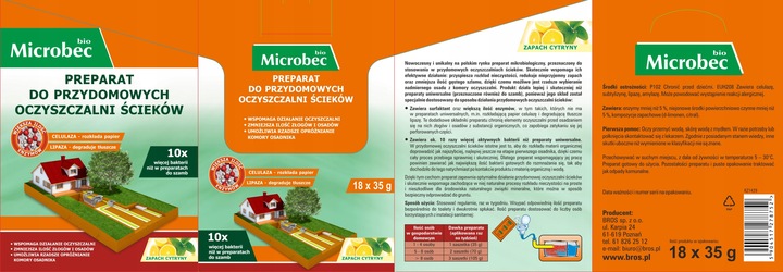 MICROBEC BIO Aktywator do przydomowych oczyszczalni ścieków 35g x 18