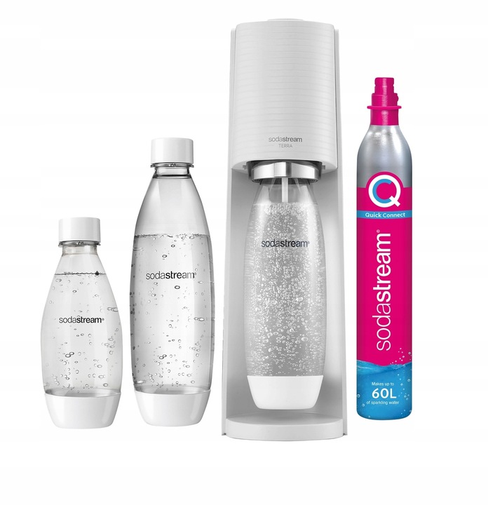 Saturator Soda Stream Terra White 2 butelki 1L, 1 butelka 500ml +
