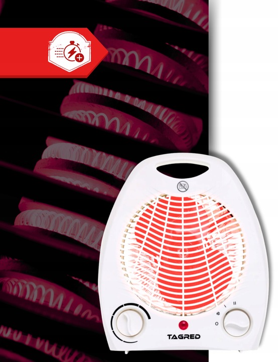 Grzejnik elektryczny Termowentylator Wydajna Farelka z Termostatem 2000W