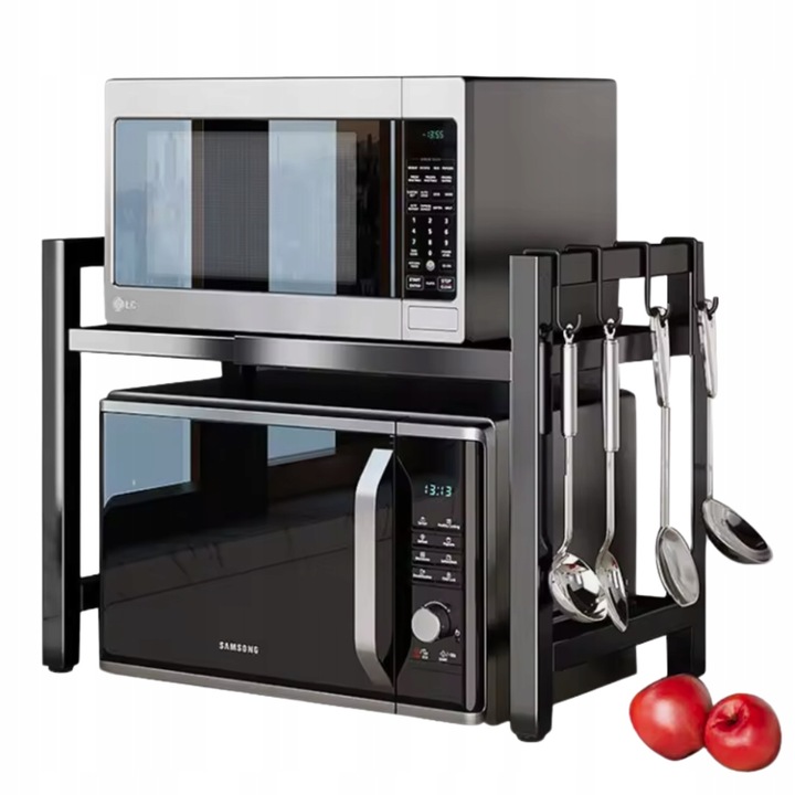 Stojak na mikrofalówkę półka rozsuwana regulacja teleskopowa organizer