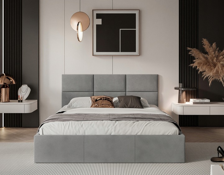 ŁOŻKO TAPICEROWANE PORTO Z PODNOSZONYM STELAŻEM POJEMNIKIEM POŚCIEL 180x200