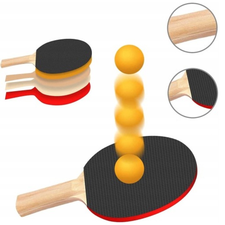 ZESTAW DO PING-PONG RAKIETKI SIATKA I PIŁECZKI
