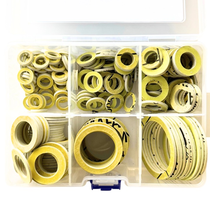 Zestaw uszczelek hydraulicznych płaskich z klingerytu, 230 szt, 7