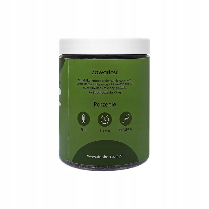 DOT. Green perfect herbata liściasta zielona z miętą i ananasem 70g