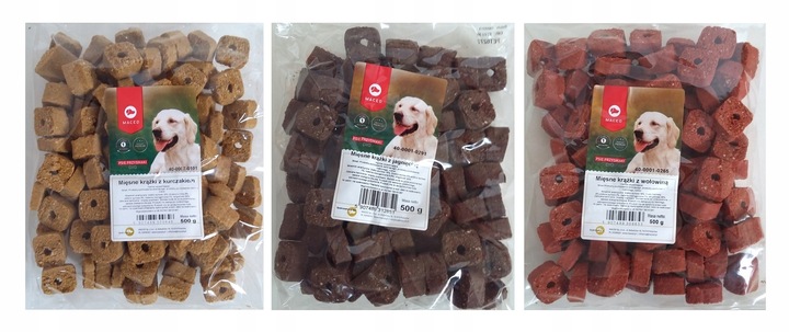 MACED MIĘSNE KRĄŻKI jagnięcina, wołowina i kurczak 3x500g Przysmak dla