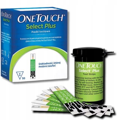 ONE TOUCH SELECT PLUS PASKI TESTOWE*50 SZT/ DO POMIARU GLUKOZY WE KRWI