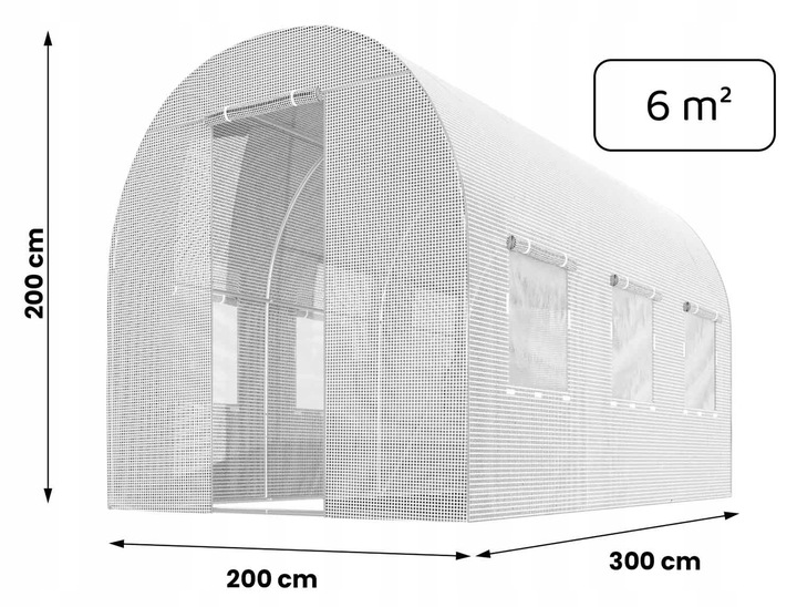 TUNEL FOLIOWY OGRODOWY SZKLARNIA 2x3m FOLIAK 6m2