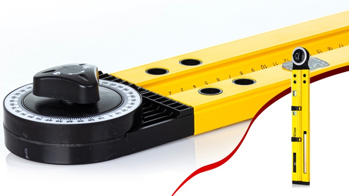 Kątomierz NASTAWNY ALUMINIOWY Kątownik 600 BUDOWLANY ŚLUSARSKI CYRKIEL