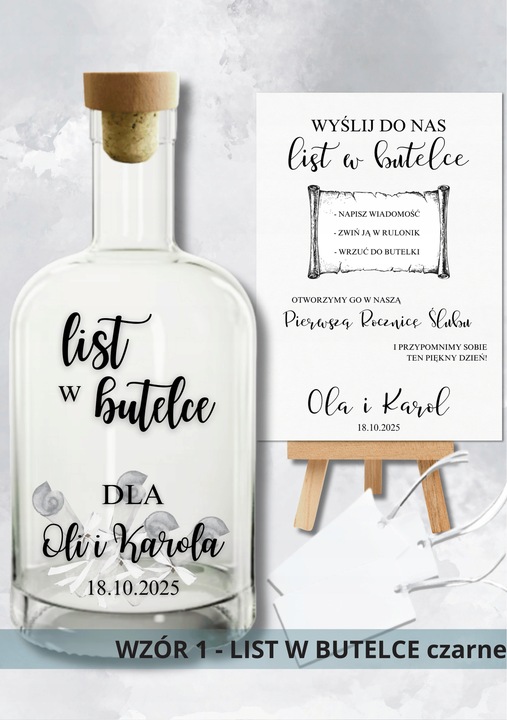 Księga Gości Butelka LIST W BUTELCE Znakomite Wesele Ślub Chrzest Komunia