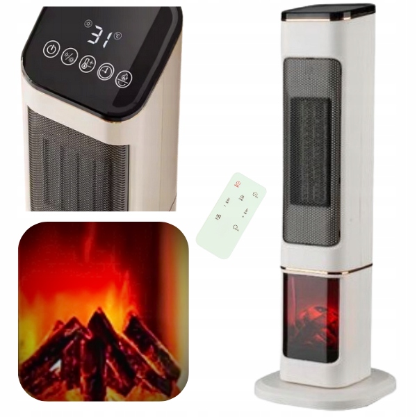 Grzejnik Wentylator podłogowy Farelka 2000W MOCNY TERMOWENTYLATOR 2W1 3D