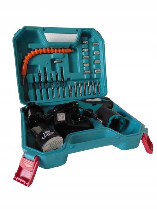 WKRĘTARKA AKUMULATOROWA LED 2x AKUMULATOR 18V AKCESORIA PRZEGUB