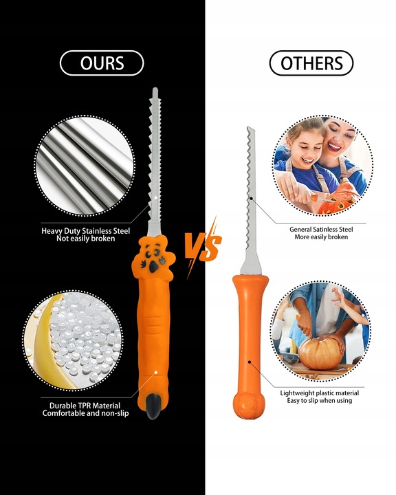 OSTRY ZESTAW DO RZEŹBIENIA DYNI HALLOWEEN