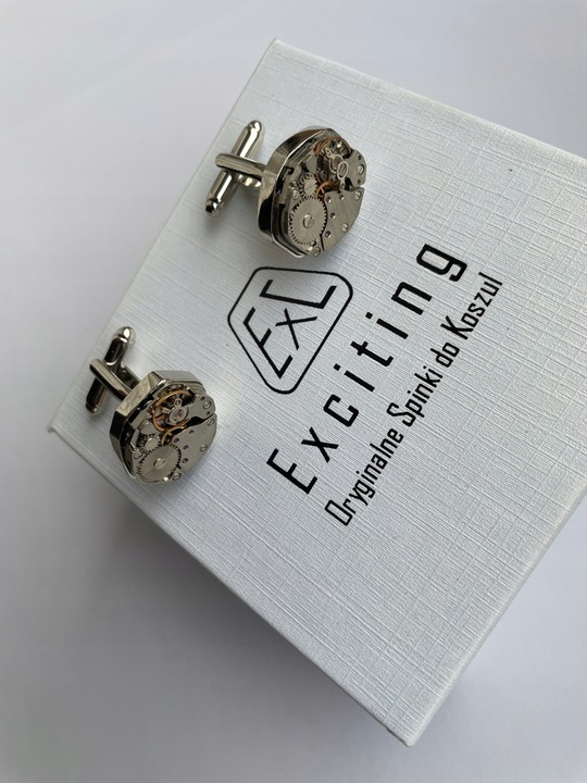 Spinki do mankietów koszuli EXC Mechanizm Zegarka Steampunk Zegar Zegarki