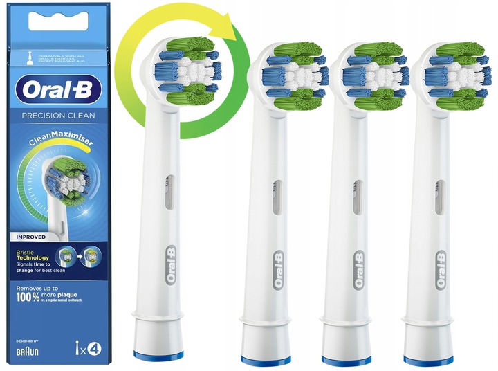 4x ORYGINALNA KOŃCÓWKA BRAUN ORAL-B PRECISION CLEAN MAXIMIZER