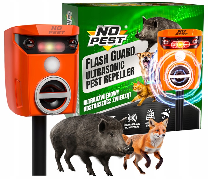 ULTRADŹWIĘKOWY ODSTRASZACZ NA LISY DZIKI SARNY JELENIE BOBRY ZAJĄCE