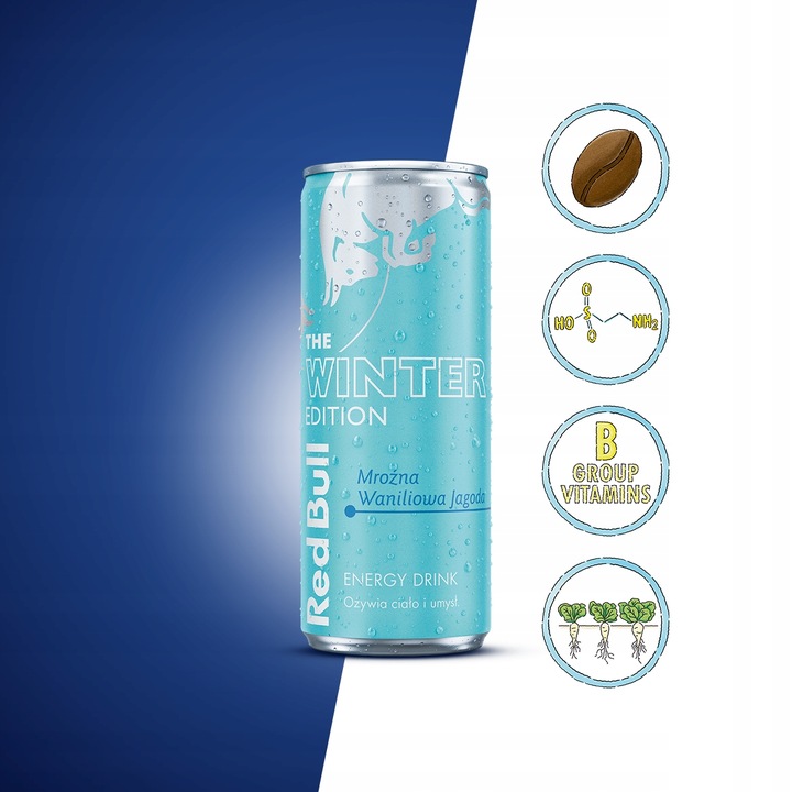 RED BULL Napój Energetyczny Ice Edition waniliowa jagoda 12x250 ml ZESTAW