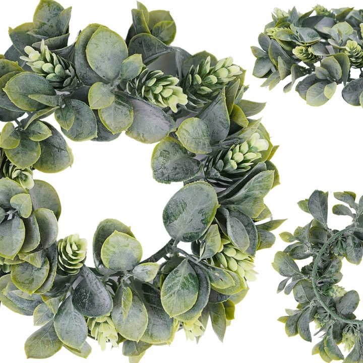 WIANEK GĘSTY BOHO NA STÓŁ ŚLUB WESELE DEKORACYJNE WIANKI Z LIŚCMI