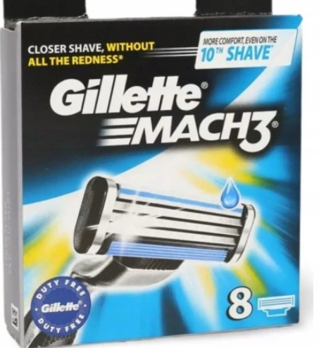 8x ORYGINAŁ WKŁADY OSTRZA DO MASZYNKI GILLETTE MACH3 MACH 3 NOŻYKI GOLENIA