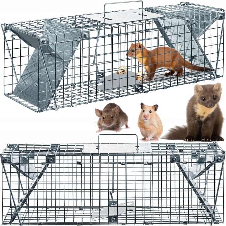 DUŻA PUŁAPKA NA KUNY SZCZURY LISY WYDRY ŁASICE ŻYWOŁAPKA ŁAPKA