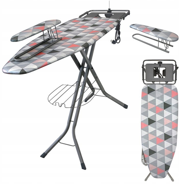 DUŻA PROFESJONALNA DESKA DO PRASOWANIA Z RĘKAWNIKIEM PRZEDŁUŻACZ