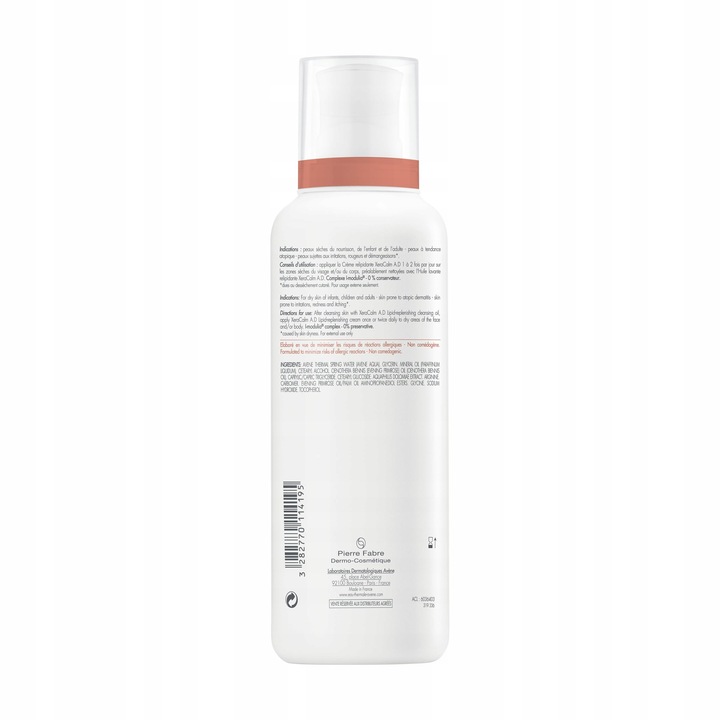 AVENE XERA CALM A.D Krem uzupułniający lipidy 400ML