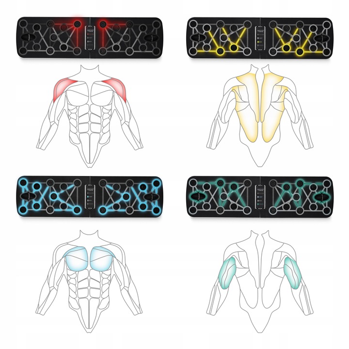 DESKA DO POMPEK PLATFORMA DO ĆWICZEŃ UCHWYTY WIELOFUNKCYJNA PUSH UP BOARD