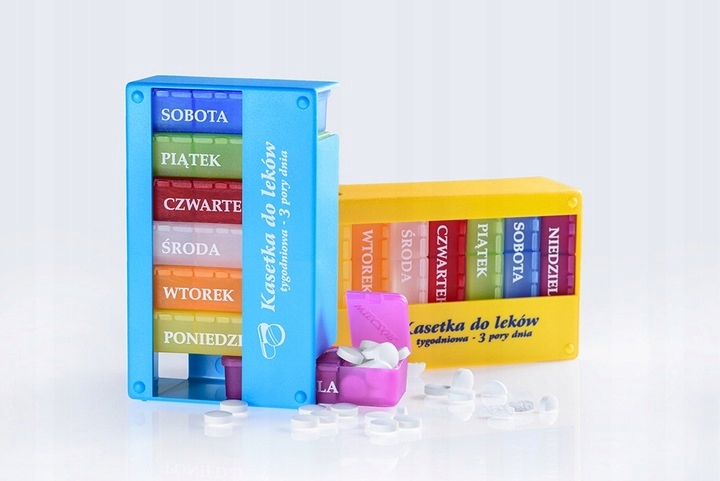 Kasetka Pojemnik Pudełko na leki 7dni x3przegródki