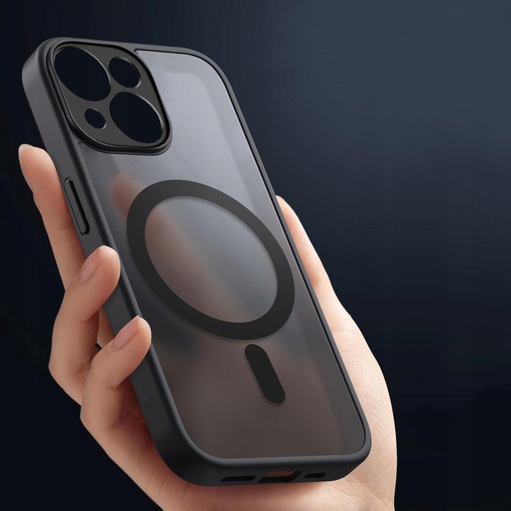 Etui WZMACNIANE 360° MATT CASE do MAGSAFE + Szkło 9H do Iphone 15