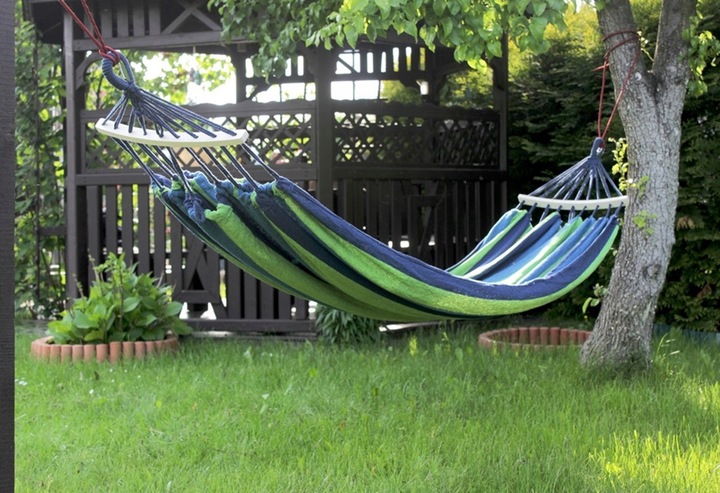 HAMAK OGRODOWY ZE STELAŻEM JEDNOOSOBOWY HUŚTAWKA DO OGRODU 1 OSOBOWY 200x80