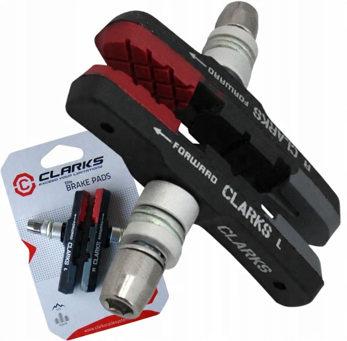 Klocki hamulcowe Clarks CPS301 MTB V-brake 72 mm czerwono-czarno-szare