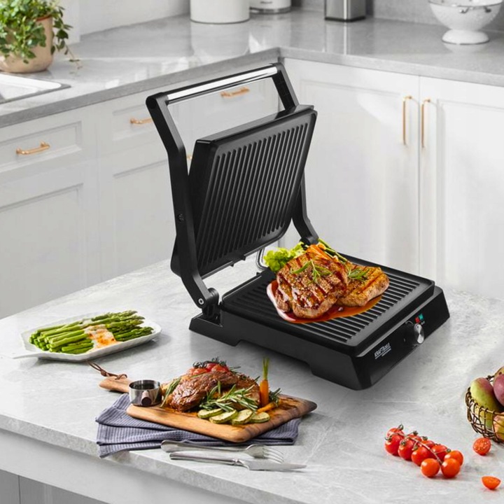 GRILL OPIEKACZ TOSTER ELEKTRYCZNY DO KANAPEK PANINI ROZKŁADANY DUŻY