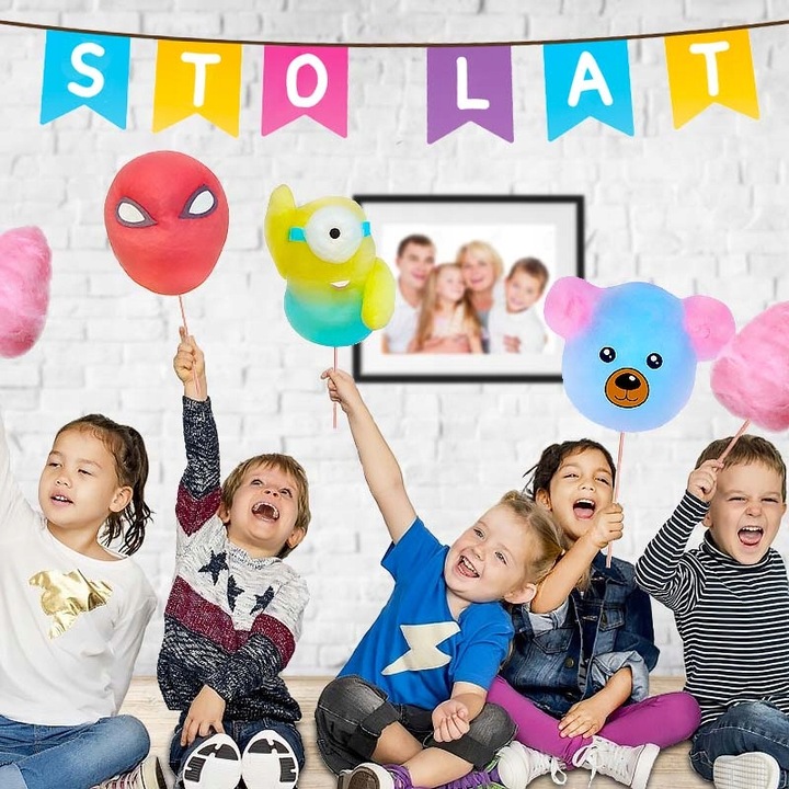 KOLOROWY Cukier do Waty Cukrowej do Maszyny Smakowy PATYCZKI ZESTAW