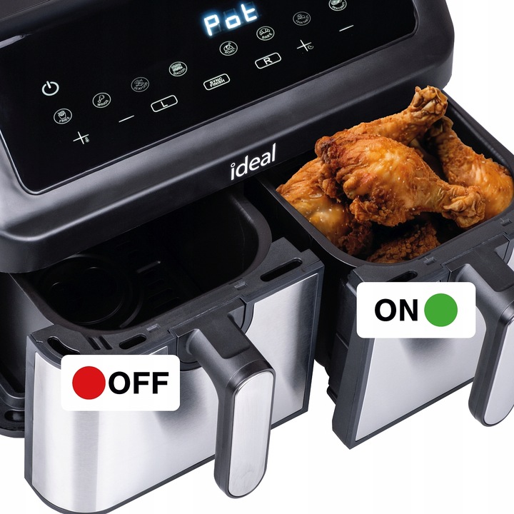 FRYTKOWNICA BEZTŁUSZCZOWA AIR FRYER IDEAL PODWÓJNA 9L