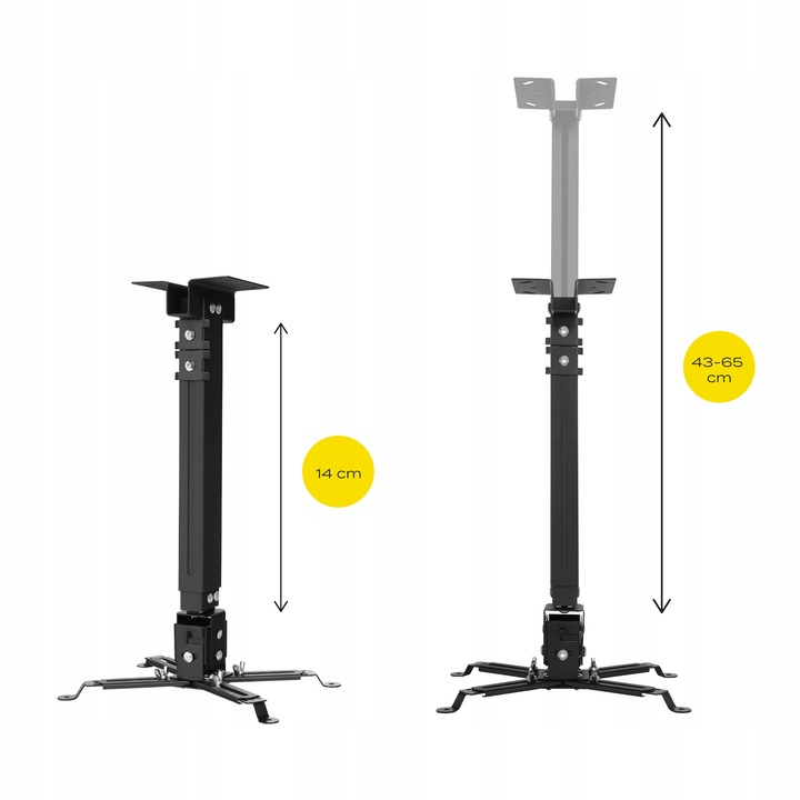 UCHWYT WIESZAK do projektora Sufitowy Ścienny CZARNY OVERMAX 2w1