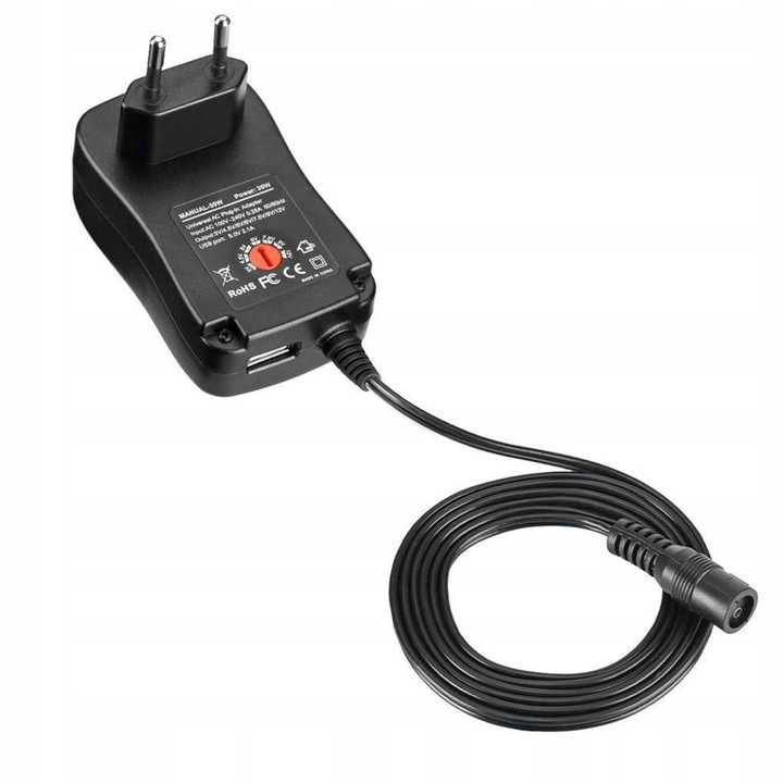 ZASILACZ UNIWERSALNY REGULOWANE NAPIĘCIE WYJŚCIOWE WYMIENNE KOŃCÓWKI