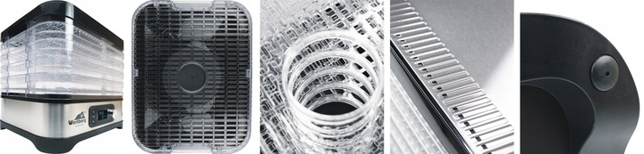 suszarka spożywcza do grzybów owoców warzyw ziół INOX 5 sit 450 W