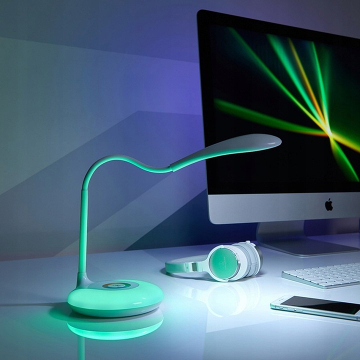 LAMPKA BIURKOWA LED NA BIURKO LAMPA 256 KOLORÓW RGB DO NAUKI DOTYKOWA