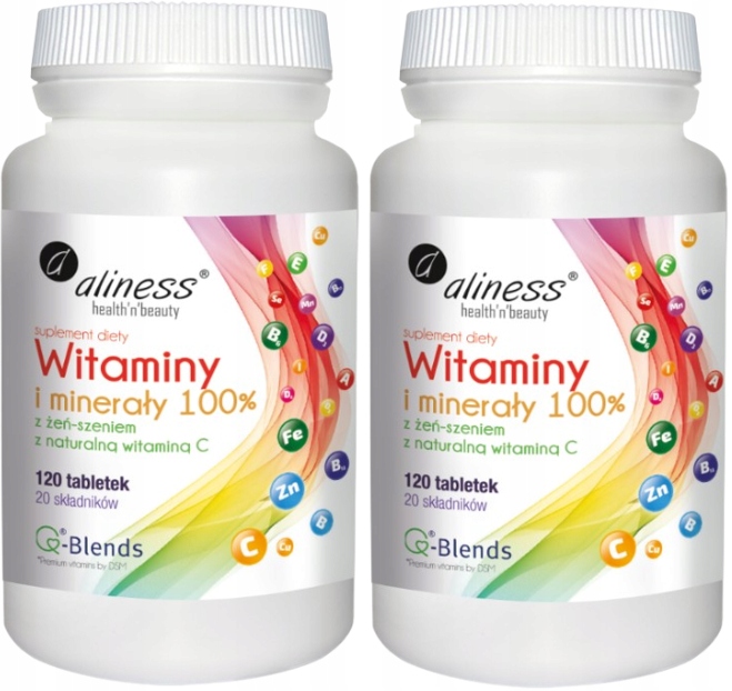 ALINESS Witaminy i minerały 100% KOMPLEKS MULTIWITAMINA 2x120 tabletek