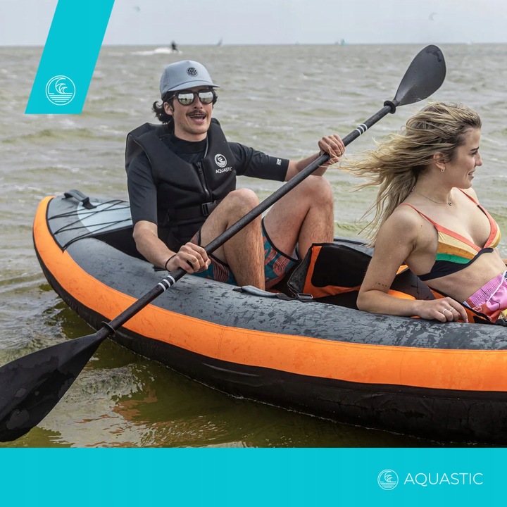 Wiosło kajakowe 2-częściowe AQUASTIC 220 cm czarne