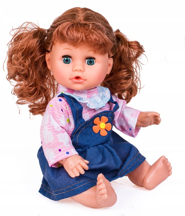 Interaktywna LALKA BOBAS dziewczynka długie włosy AKCESORIA nocnik ubranko