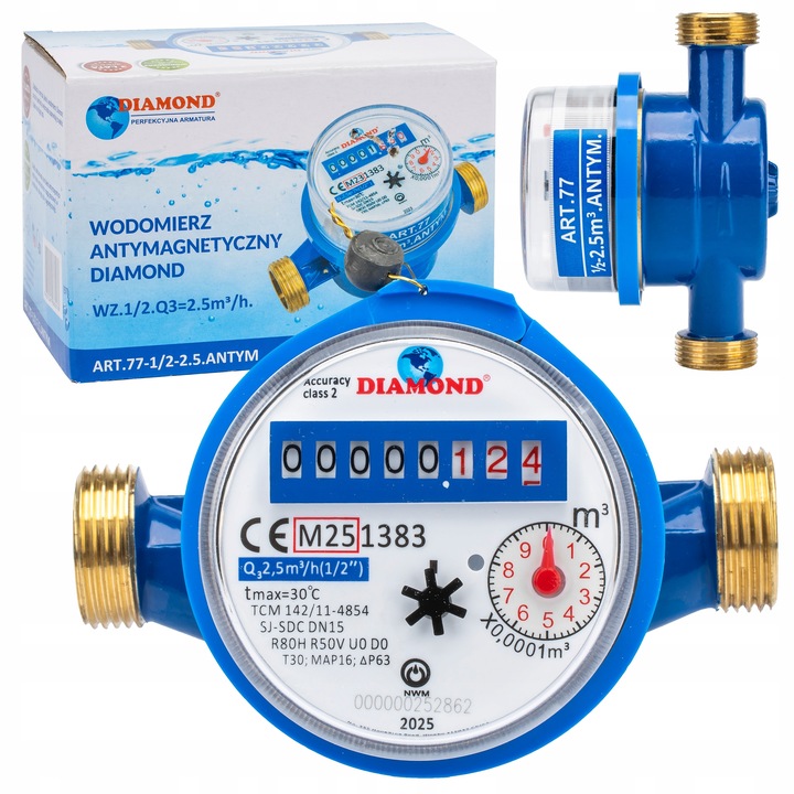 WODOMIERZ LICZNIK WODY ZIMNEJ ANTYMAGNETYCZNY ZW. 1/2 " Q3 -2.5 m3