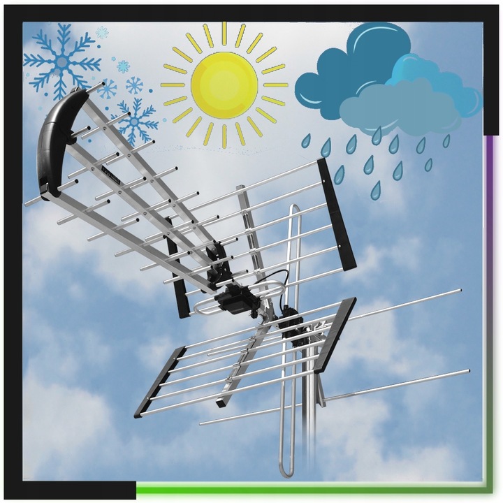 Antena do TV naziemnej DVB-T2 COMBO MUX8 4K LTE aktywna ze