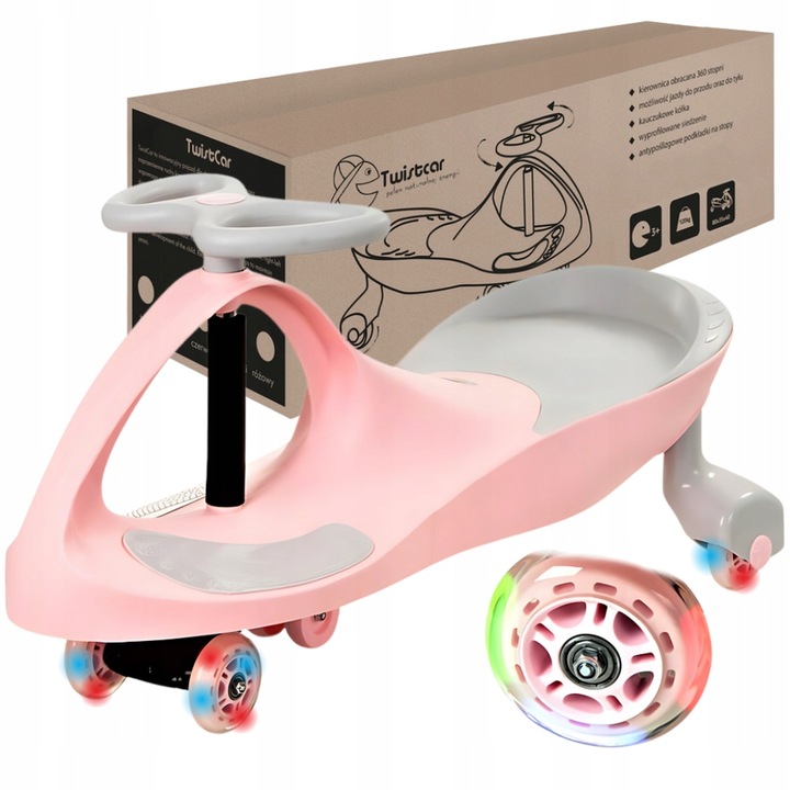 Jeździk Grawitacyjny Twistcar Dla Dzieci Świecące Kółka Kauczukowe LED