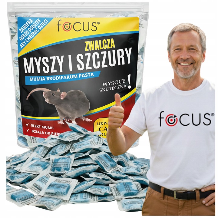 TRUTKA NA SZCZURY I MYSZY 1kg PASTA TRUCIZNA BRODIFAKUM DZIAŁA PO 1