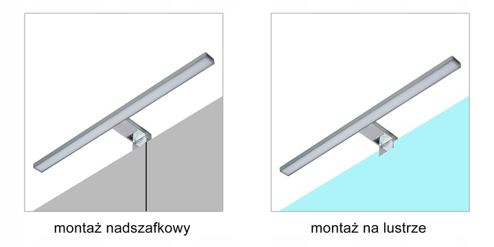 KINKIET LED LAMPA LED NA SZAFKĘ LUSTRO ŁAZIENKA 10W 50cm CZARNA
