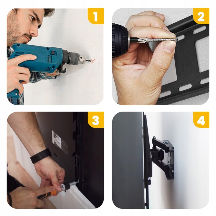 UCHWYT TELEWIZORA WIESZAK TV 32-70'' OBROTOWY RUCHOMY ŚCIENNY UNIWERSALN 0F