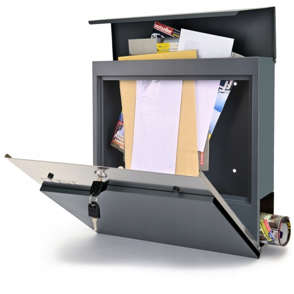 SKRZYNKA NA LISTY POCZTOWA Z ADRESEM NAPISEM NUMEREM DOMU ANTRACYT