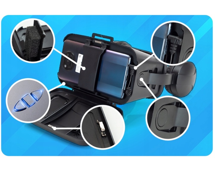 GOGLE GOOGLE VR 3D+WBUDOWANE SŁUCHAWKI NAUSZNE