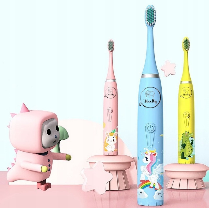 SZCZOTECZKA SONICZNA DLA DZIECI ELEKTRYCZNA DO ZĘBÓW ŻABA OSŁONKA HEELLY